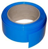 Schrumpfschlauch  38mm - 19mm   52mm flach    blau  /Meter