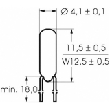 Drahtlämpchen 24V 40mA 0,96W DM=4.1mm L=11.5mm