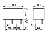 Relais 6VDC 2xUm 2A 250V Finder 180 Ohm 2 polig