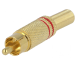 Cinch Stecker vergoldet rot
