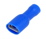 FLACHSTECKHLSE  Fast-on  6.3mm   blau  vollisoliert