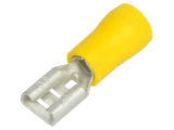 FLACHSTECKHÜLSE Fast-on 6.3mm gelb isoliert