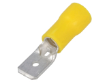 FLACHSTECKER Fast-on 6.3mm gelb isoliert
