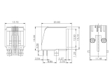 MODULAR-Printbuchse 4/4 RJ11