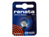 CR1025        Lithium    3V    30mah    10mmx2,5mm    Renata