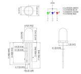 Led 5mm RGB dreifarbig 20mA 25° gemeinsame Anode