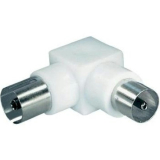 Koax Winkeladapter Stecker/Kupplung 90° 75Oh