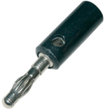 Büschelstecker 4mm schwarz mit Querloch schraubbar
