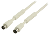 TV-Anschlusskabel 2M 120dB Stecker-Kupplung weiß