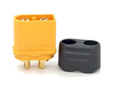 XT60H Stecker 2pol. 30A 500VDC gelb vergoldet
