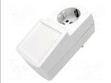 Gehäuse mit Stecker und Buchse 129x64x57mm weiss