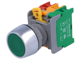 Drucktaster 22mm grün NC+NO 3A/230VAC IP65 beleuchtet