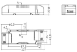Vorschaltgerät für LED 900mA 33-60VDC 127x43x30mm