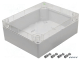 Gehäuse teiltransparent 253x313x115mm IP65 grau/transparent