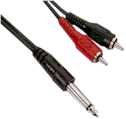 Cinchkabel 2xCinchSt ->1xKlinke 6,3mm mono 3m