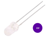 LED 5mm UV 370-380nm 15° 20mA 3-3,8V