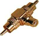 Cinchadapter 1x Buchse ->2x Stecker vergoldet