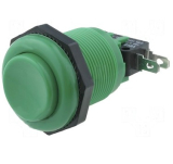 Taster EIN(EIN) grün DM23,6mm 250V 10A Fast-ON