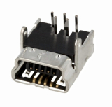 USB Buchse Typ B mini printbar 90° gewinkelt 5p