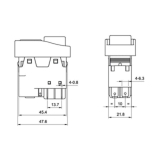 Sicherheitsschalter 230V 10A 30x49,5mm Unterspannungsauslösung und Hilfskontakt IP55