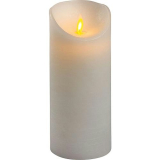 Kerze Led Flackereffekt 18cm Echtwachs weiß Timer