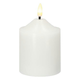 Kerze Led Flamme 12cm Echtwachs weiß Timmer