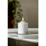 Kerze Led Flamme 12cm Echtwachs weiß Timmer