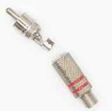 CINCH STECKER rot Metall mit Knickschutz