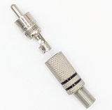CINCH STECKER schwarz Metall mit Knickschutz