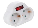 Steckdosenverteiler 1x Schuko Stecker -> 2x Schuko Dosen mit Schalter