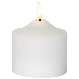 Kerze Led Flamme 9,5cm Echtwachs weiß Timer