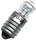 E10    2,2V    300mA    FlachlinseDM=10mm    L=26,5mm    0,66W