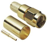 SMA-R Stecker RG58 crimpbar mit Buchsenkonta