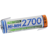 Akku AA 1,2V 2700mAh lötbar 50,0x14,5mm MiMh Panasonic