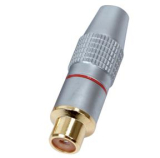 Cinch Kupplung Metall vergoldet Rot High End