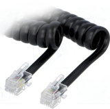 Modular-Spiralkabel 4/4 5m sw für Telefonhörer