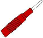 Adapter 2mm Stecker auf 4mm Buchse rot