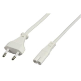 Doppelnut Netzkabel gerade 1,5m weiß mit Eurostecker