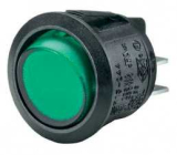 Wippschalter 1pol.EIN AUS250V/6A rund 20,2mm grün